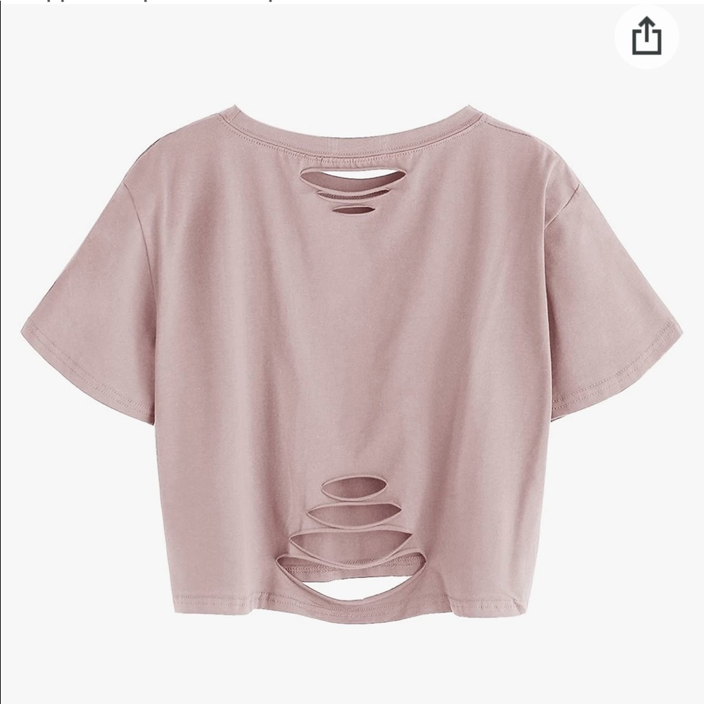 Distressed Crop Top - Picture 2 of 5